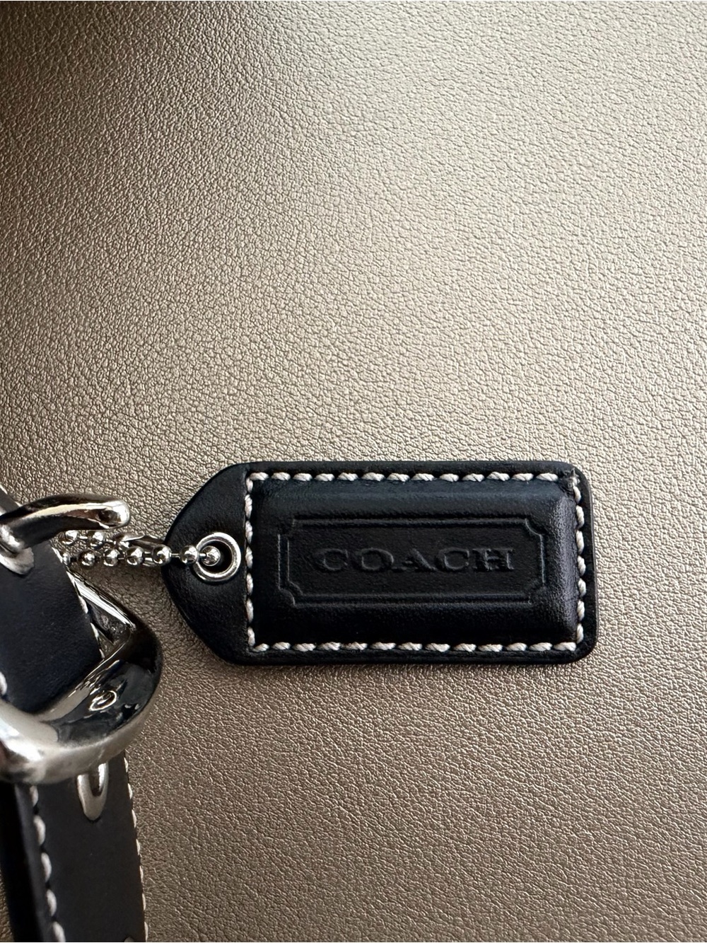 Coach Black Shoulder Bag with Subtle Signature Jacquard - Picture 5 of 5